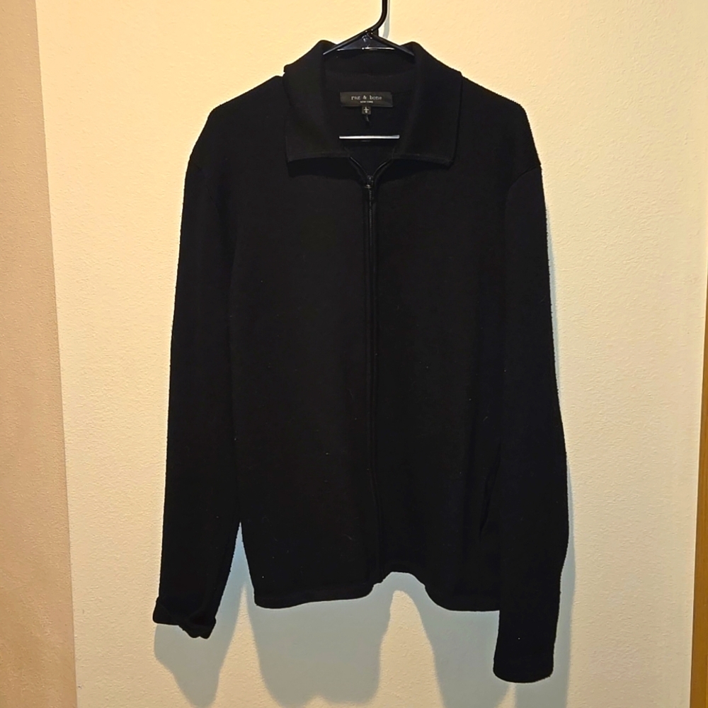 Men's Wool Blend Rag and Bone Zip Jacket